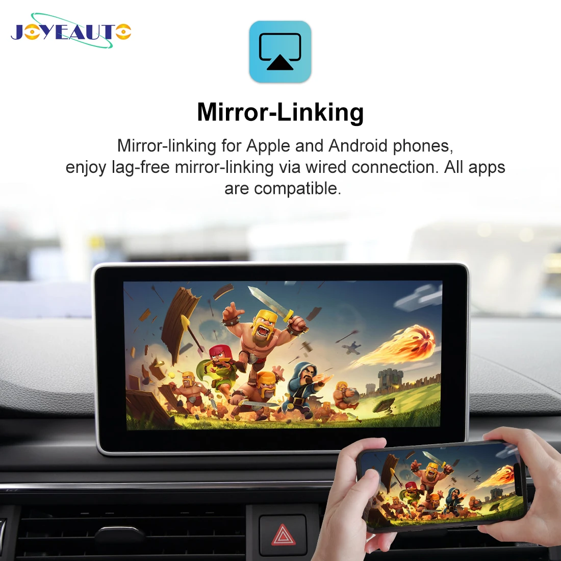 واجهة CarPlay اللاسلكية JoyeAuto لأودي A3 8 فولت MMI B9 2012-2018 أبل CarPlay أندرويد السيارات النسخ المتطابق ما بعد البيع كام AirPlay