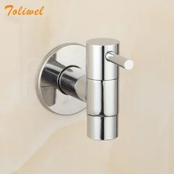 Brass Chrome Bathroom Faucet Kitchen Wall Mount Sink Basin Faucets Cold Water Tap Spigot Bibcocks