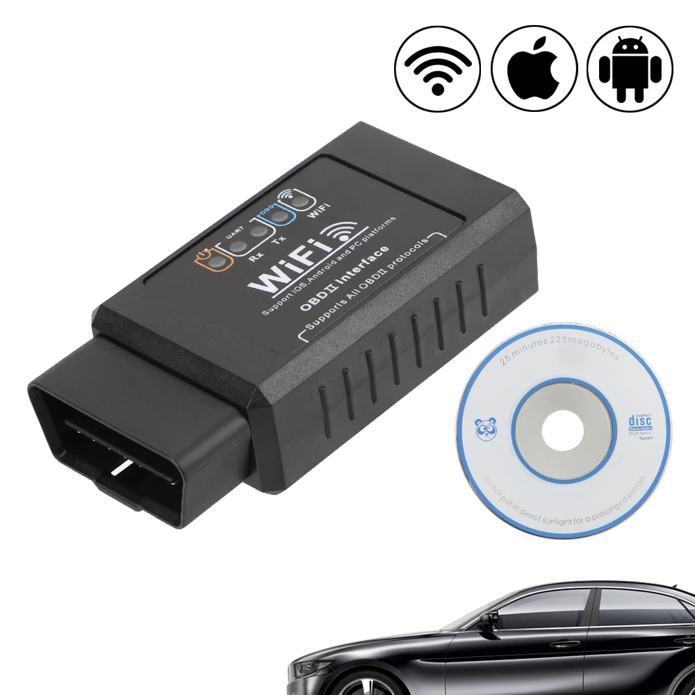 

Диагностический сканер для автомобиля, ELM327 WIFI OBD2 для iOS и Android