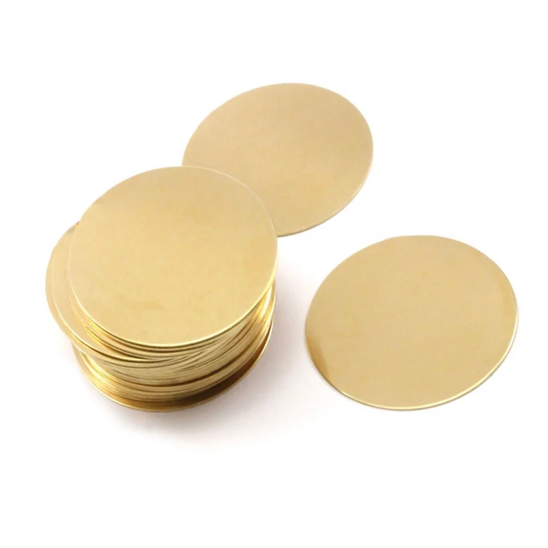 10pcs Raw Brass Round Stamping Blank Charms No Hole Thick 0.4mm Disc Pendants Tags For Diy Jewelry Making Findings Accessories