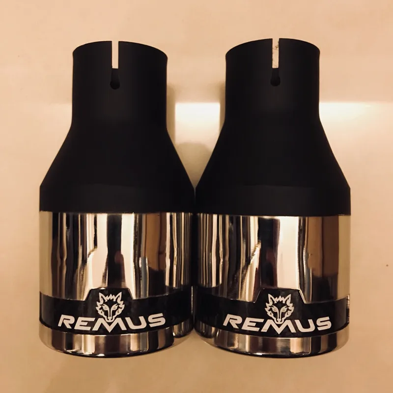 1 Piece Universal 63mm Inlet 101mm Outlet 304 Stainless Steel Remus Car Exhaust Muffler Tip Modified  Pipes