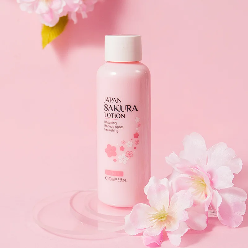 LAIKOU Sakura lotion pour le visage Essence hydratante éclaircissante rétrécit les Pores réparation Toner Anti-rides soins de la peau 100ml