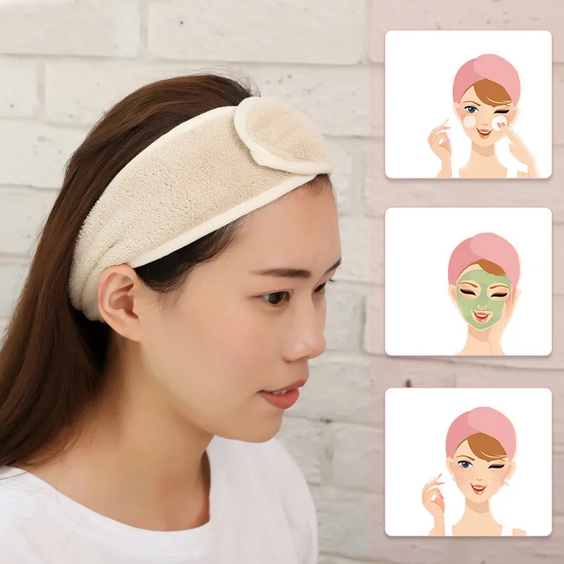 Fashion New Cosmetic Wrap Tiara Turban Face Wash Adjustable Yoga Women Facial Toweling Bath Hairband Makeup Headbands