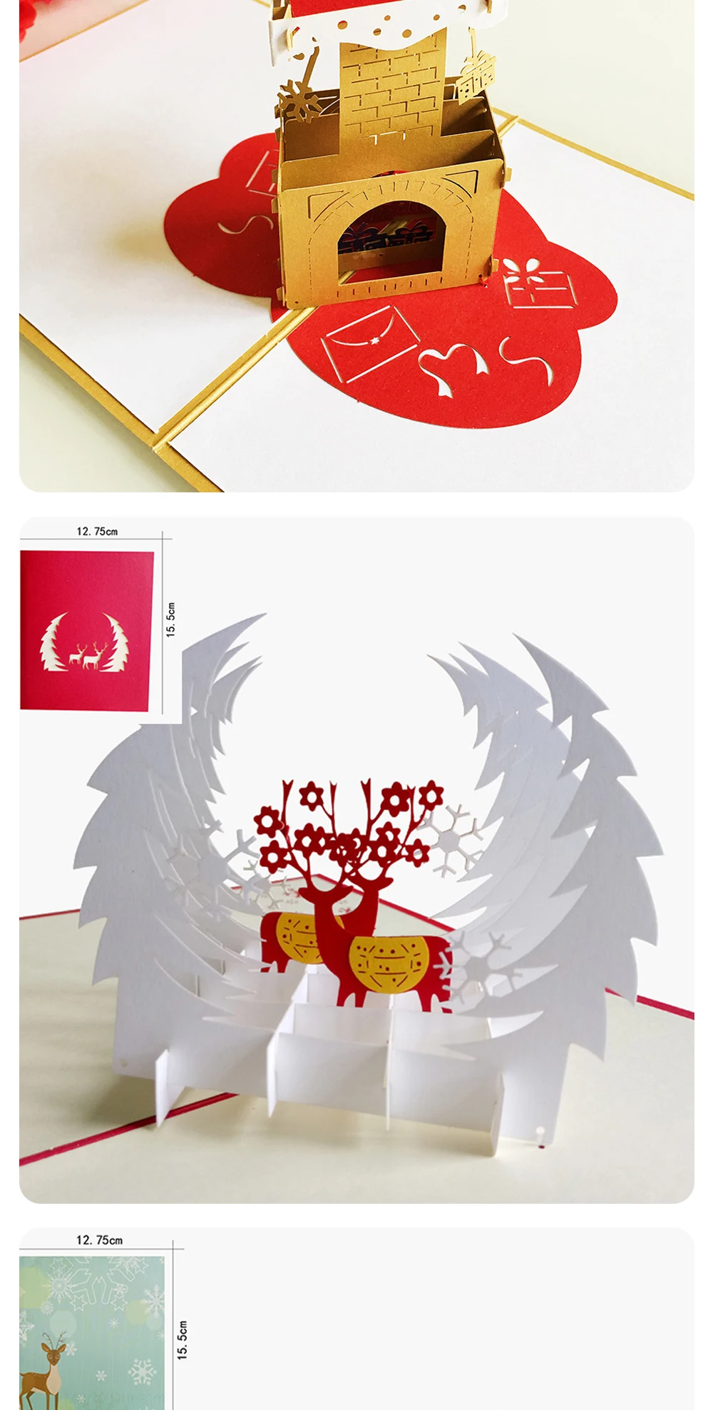 3D Pop-Up Weihnachtsmann-Karten Frohe Weihnachten Grußkarten Partyeinladungen Geschenke Neujahrsgrüße Jubiläumsgeschenke Postkarte – Detail 4
