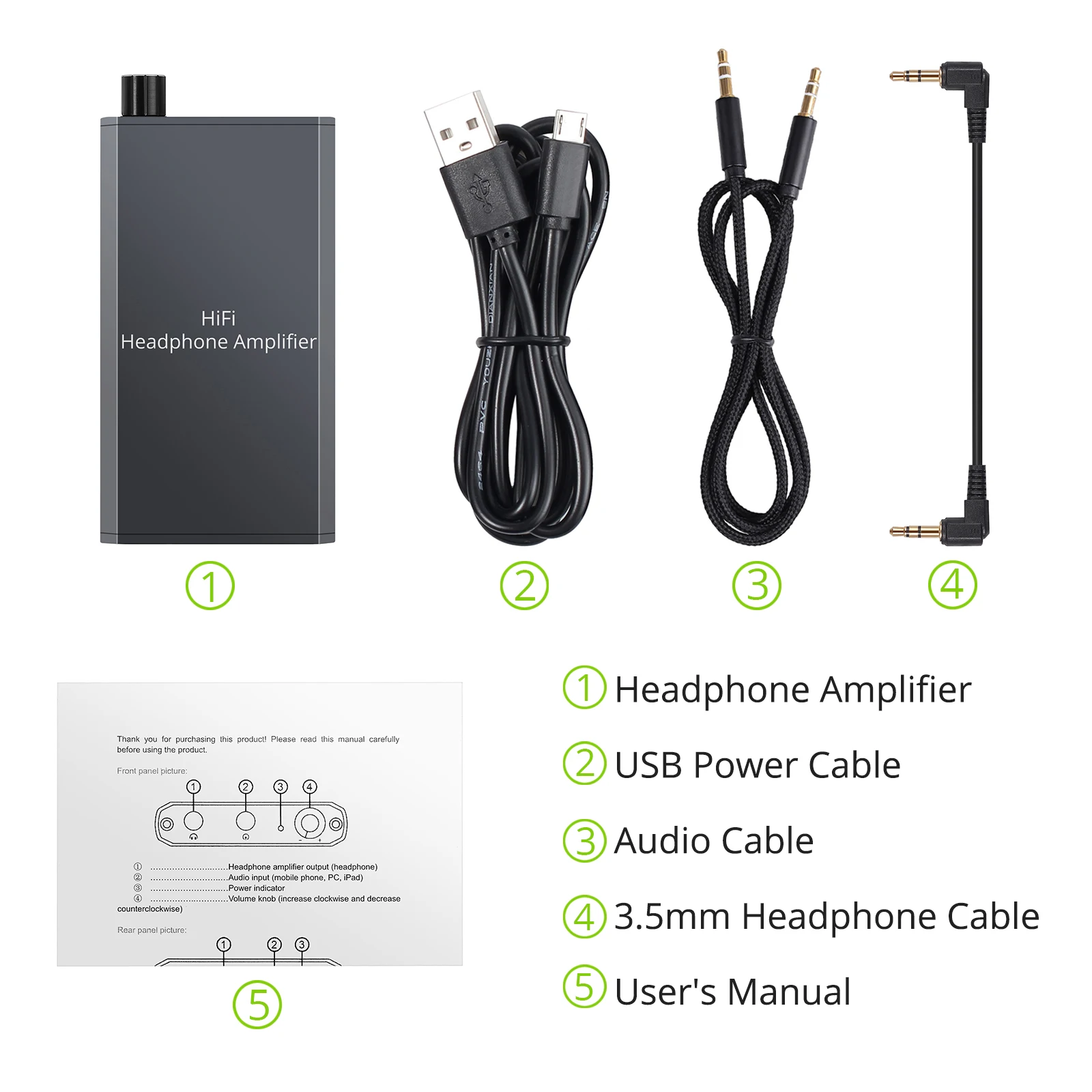 LiNKFOR портативный усилитель для наушников Hi-Fi, 1000 мА ч, двухступенчатый Переключатель усиления, аудиокабель для наушников 16-300 Ом