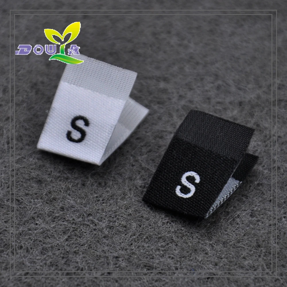 Stock etichette formato damasco ad alta densità per abiti S M L Xl Xxl etichette taglia per centro abbigliamento etichetta taglia piega con bordo