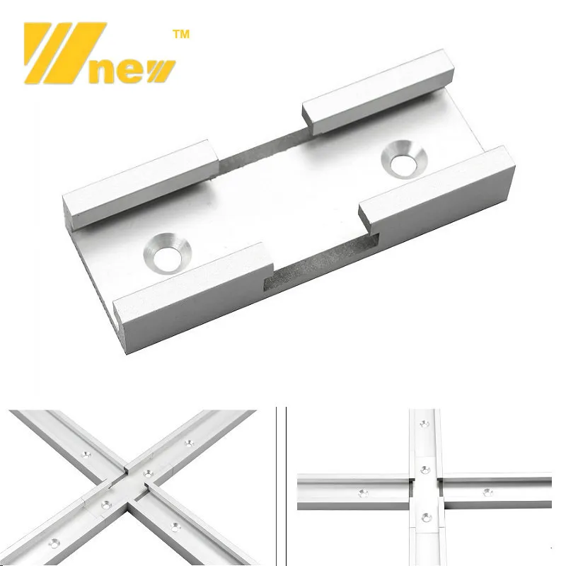 Woodworking Universal Chute Cross Track Connector T-Track Intersection Parts Aluminum Woodworking DIY T Slot Cross Tools