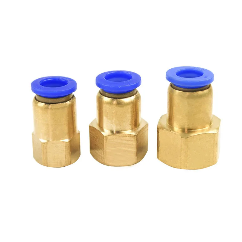 50Pcs Lot PCF Pneumatic Female Quick Connector Fitting 4-M5 4-01 6-01 6-02 1/8 /1/4 3/8 1/2 Thread For pipe 4mm 6mm 8mm 10mm 12