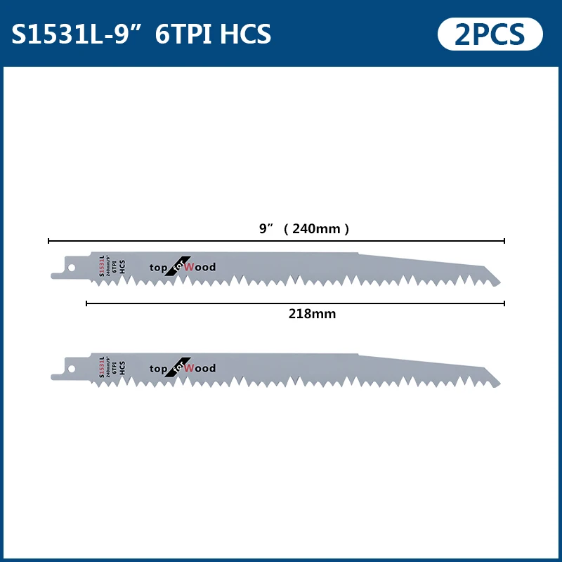 Jig Saw Blade 2 pcs S1531L Jigsaw Blades for Wood Cutting Saber Saw Power Tool Saw Blade Reciprocating Saw Blades