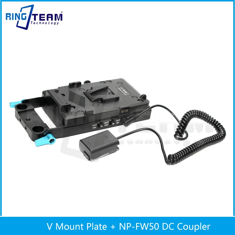 DC to FW50 Dummy Battery PW20 DC Coupler + V Mount Plate for Sony NEX 3 5 7 SLT-A33 A55 SLT-A35 a7 a7R a7II a6000 a3000 ZV-E10