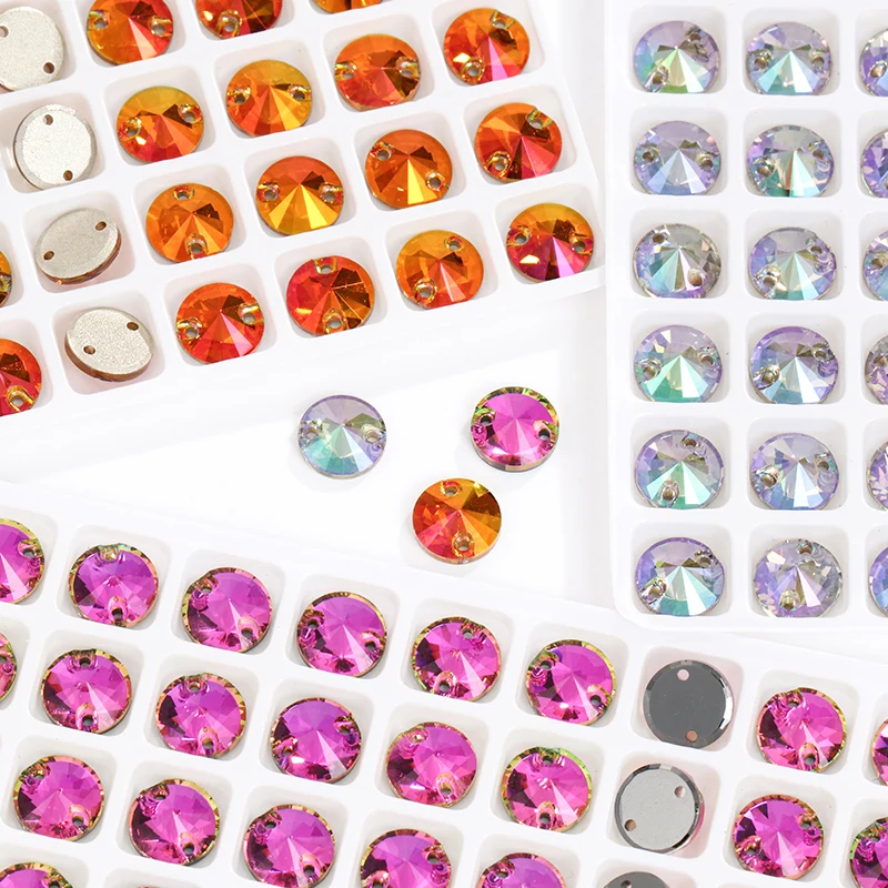 Plaksteen Ronde Glazen Steentjes Voor Kleding Decoratie Clear Crystal Stenen Naaien Op Steentjes Voor Handwerken Voor Ambachten Beeds
