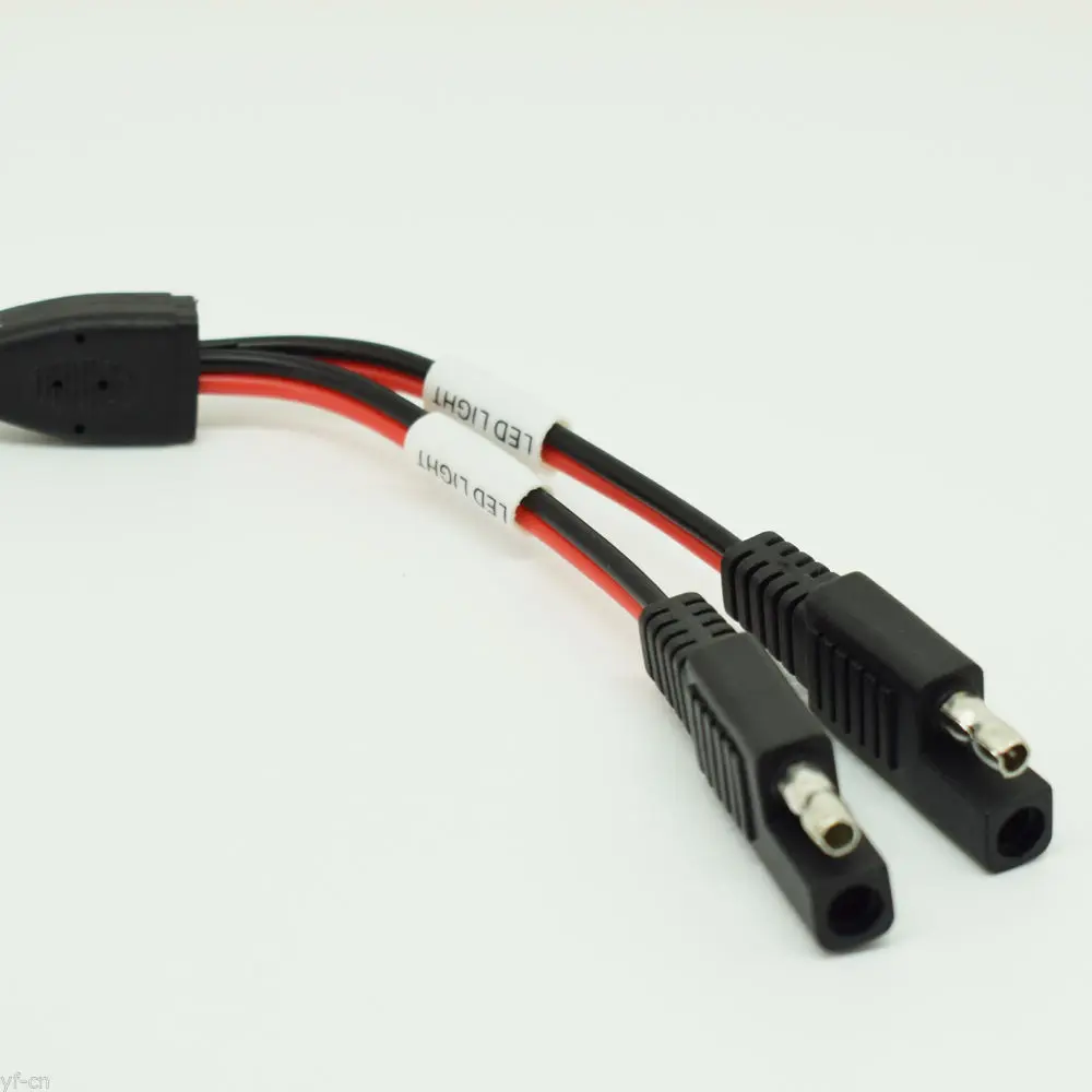 Divisor SAE 18AWG 1 a 2 SAE macho a hembra, Cable de alimentación DC automotriz, 1 ud.