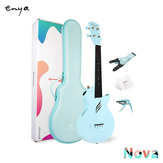 Enya Concert Ukulele AcousticPlus Nova U/OR EQ 23” Cutaway Carbon Fiber  Beginner Travel Ukulele Kit with Case, Strap, Capo - AliExpress