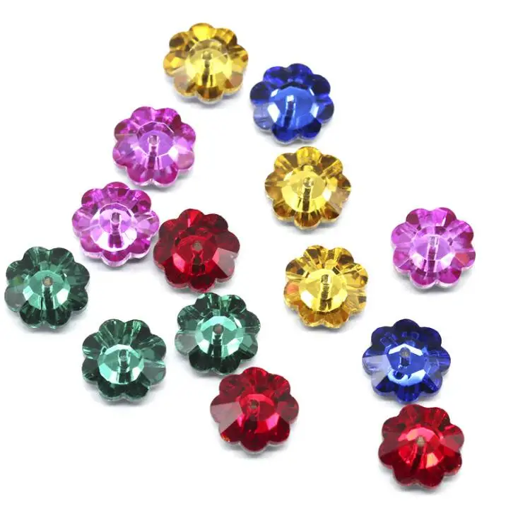 6,8,10,12 mm More Colors Plum Flower Shape Sew On Rhinestones Pointback Sew-on Stone Crystals Strass For Garment Decoration