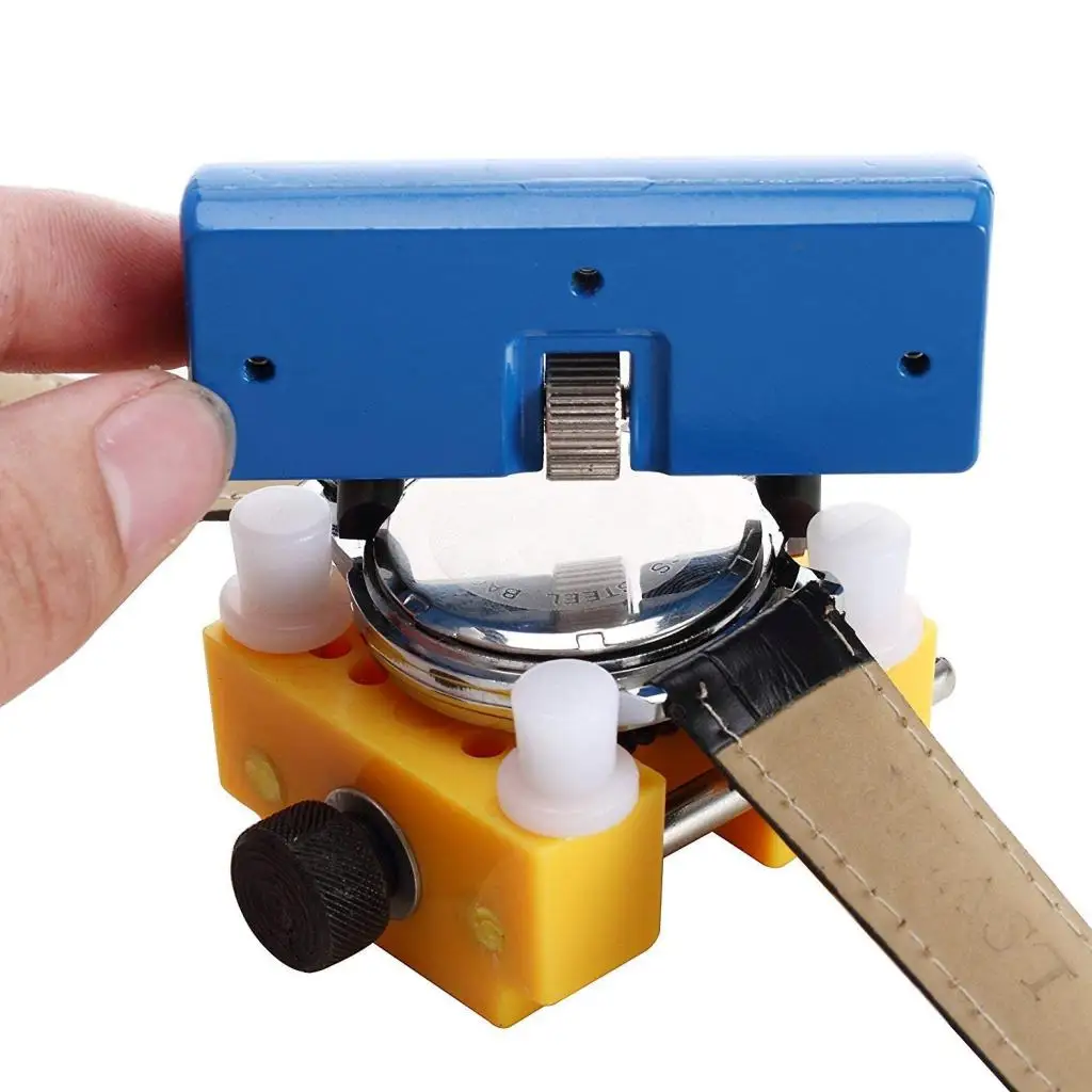 Blue Adjustable Rectangle Watch Back Case Opener Remover Wrench Repair Tools