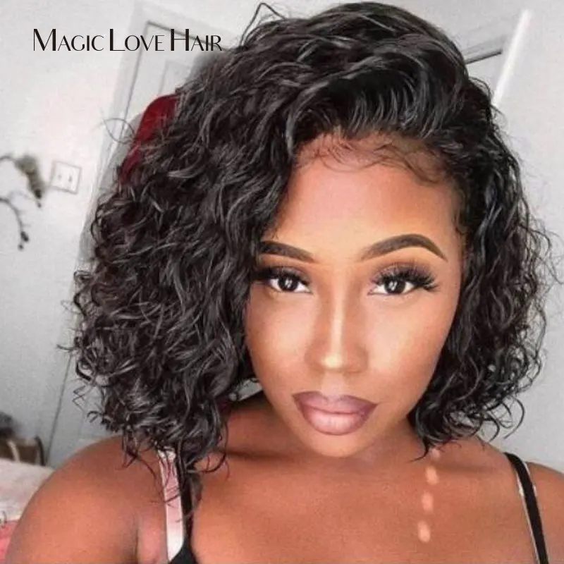 

Magic Love Lace Front Human Hair Curly wig Lace Front Wig Brazilian Remy Curly Hair With Pre Plucked For Black Women