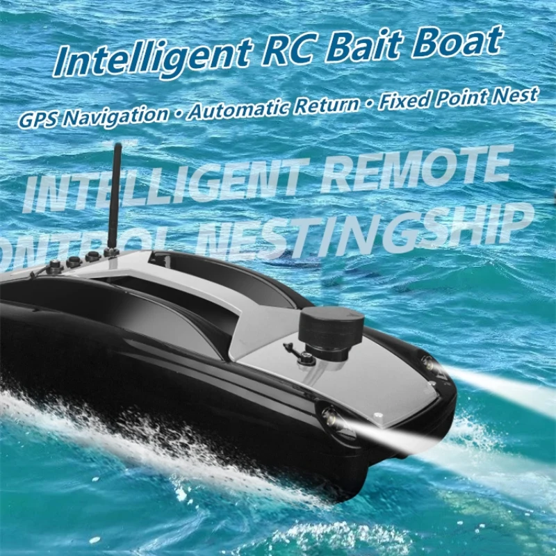 GPS Navigation Automatic Return RC Fishing Boat Double Independent Control Hopper 500M Distance 3KG Load Anti-storm RC Bait Boat