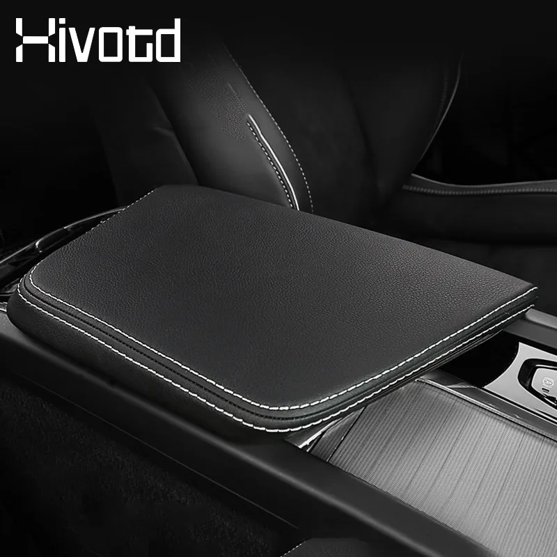 Hivotd PU Auto Bracciolo Box Copertura Centro di Stoccaggio Organizzatore Pad Caso Trim Decorazione Accessori Auto Styling Per Volvo XC60 2020