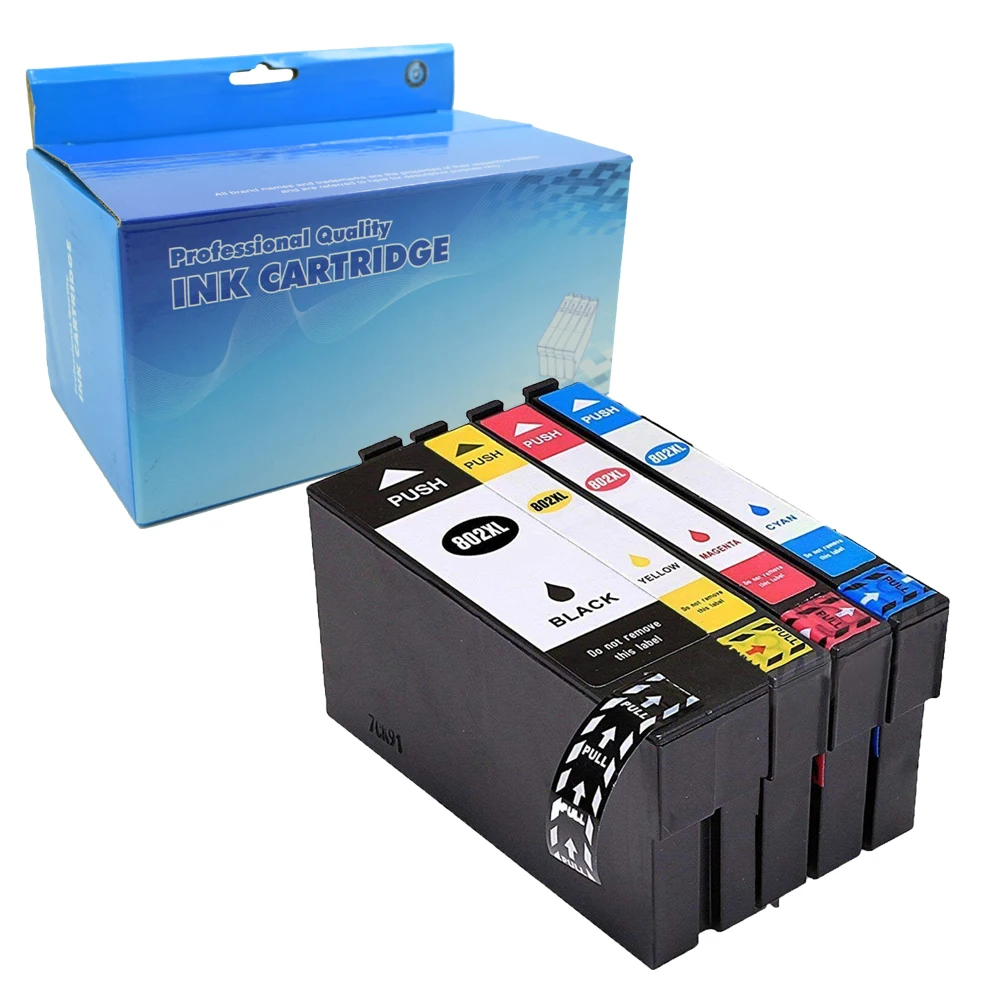 T802XL T802 802 802XL Ink Cartridge WF-4720 WF-4730 WF-4734 WF-4740 EC-4020 EC-4030 EC-4040 Printer Ink for Epson Workforce