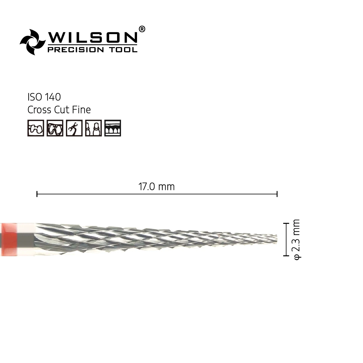 WilsonDental 5000206-ISO 180 140 023 Tungsten Carbide Dental Burs For Trimming Metal/Acrylic