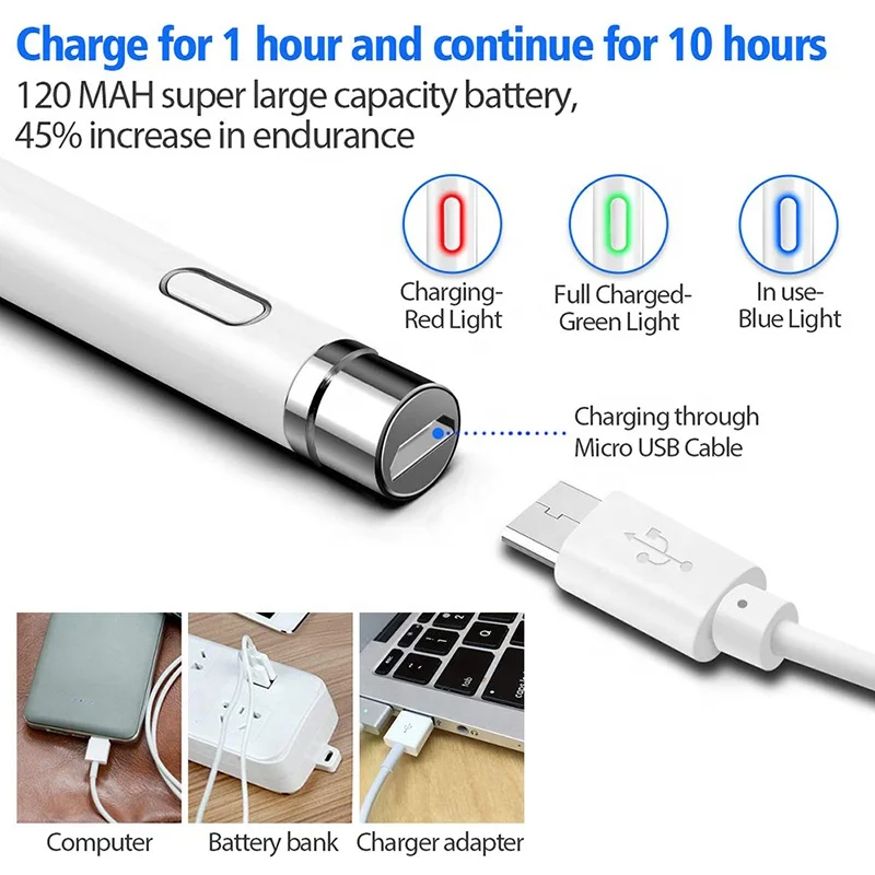 Lápiz inteligente con rechazo de palma para iPad Pro 2020, 11, 12,9, 9,7, 2018, 2019, 10,2, Air 3