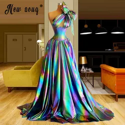 Glitter One Shoulder Long Evening Dresses Corset Prom Party Gown Ball Gown Graduation Dresses Sexy Cocktail Dress Pageant Custom