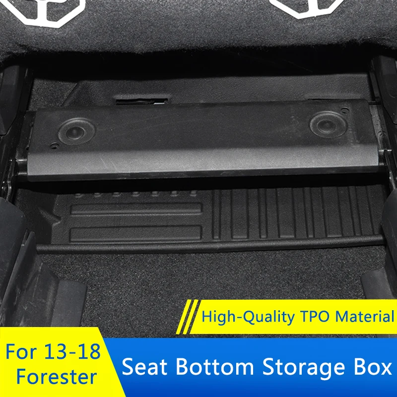 

QHCP Car Under Seat Storage Box Organizer Case Seat Bottom Stowing Tidy 1Pair For Subaru Forester 2013-2018 Interior Accessories