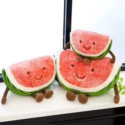 Cute cartoon expression fruit watermelon cherry pillow plush toy new creative doll children doll birthday gift WJ216