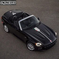 Italy Racing Flag Stripes Car Hood Tail Sticker For-Fiat 124 Spider Auto Engine Cover Bonnet Decor Vinyl Decals Accessories