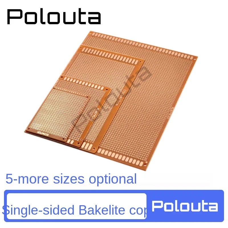 5PCS 10*15 Polouta PCB Single-Sided Bakelite Copper Plating Rubber Sheet Universal Board 2.54mm Lanardo Arduino Pcb Prototype