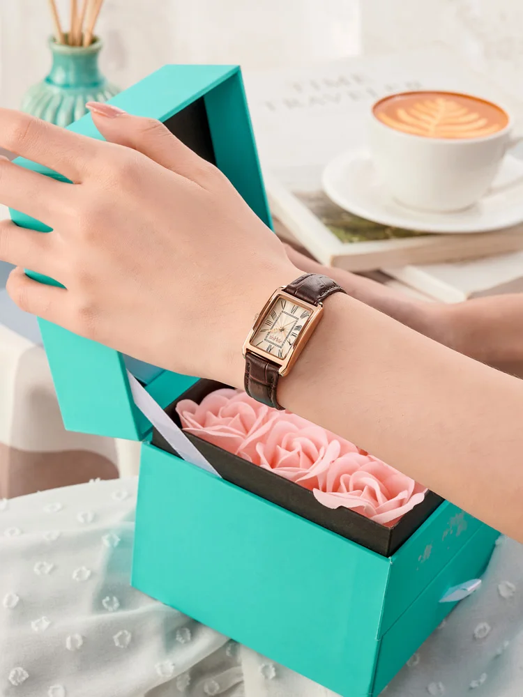 Luxury Classic Women's Watch Japan Mov't Lady Hours Fine Fashion Real Leather Bracelet Clock Girl's Cute Julius Gift Box