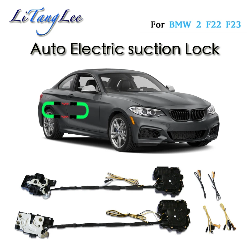 Car Soft Close Door Latch Pass Lock Actuator Auto Electric Absorption Suction Closer For BMW 2 Sports M2 F22 F23 2014~2017