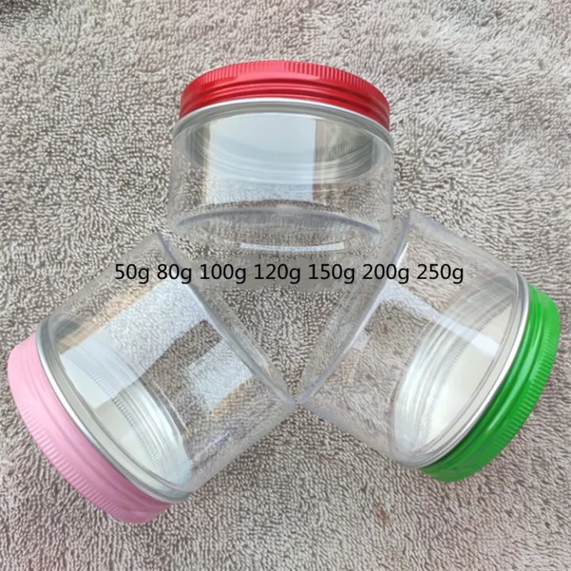 

50g 80g 100g 120g 150g Clear Plastic Jar Empty Cosmetic Containers Travel Refillable Storage Bottle Household Storage Products