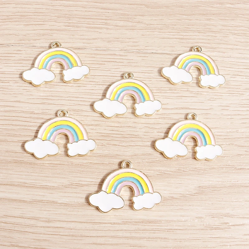 10 Stück niedliche, bunte Regenbogen-Anhänger aus Harz zum Basteln von Ohrringen, Halsketten, DIY-Schlüsselanhängern und Schmuckzubehör – Detail 17
