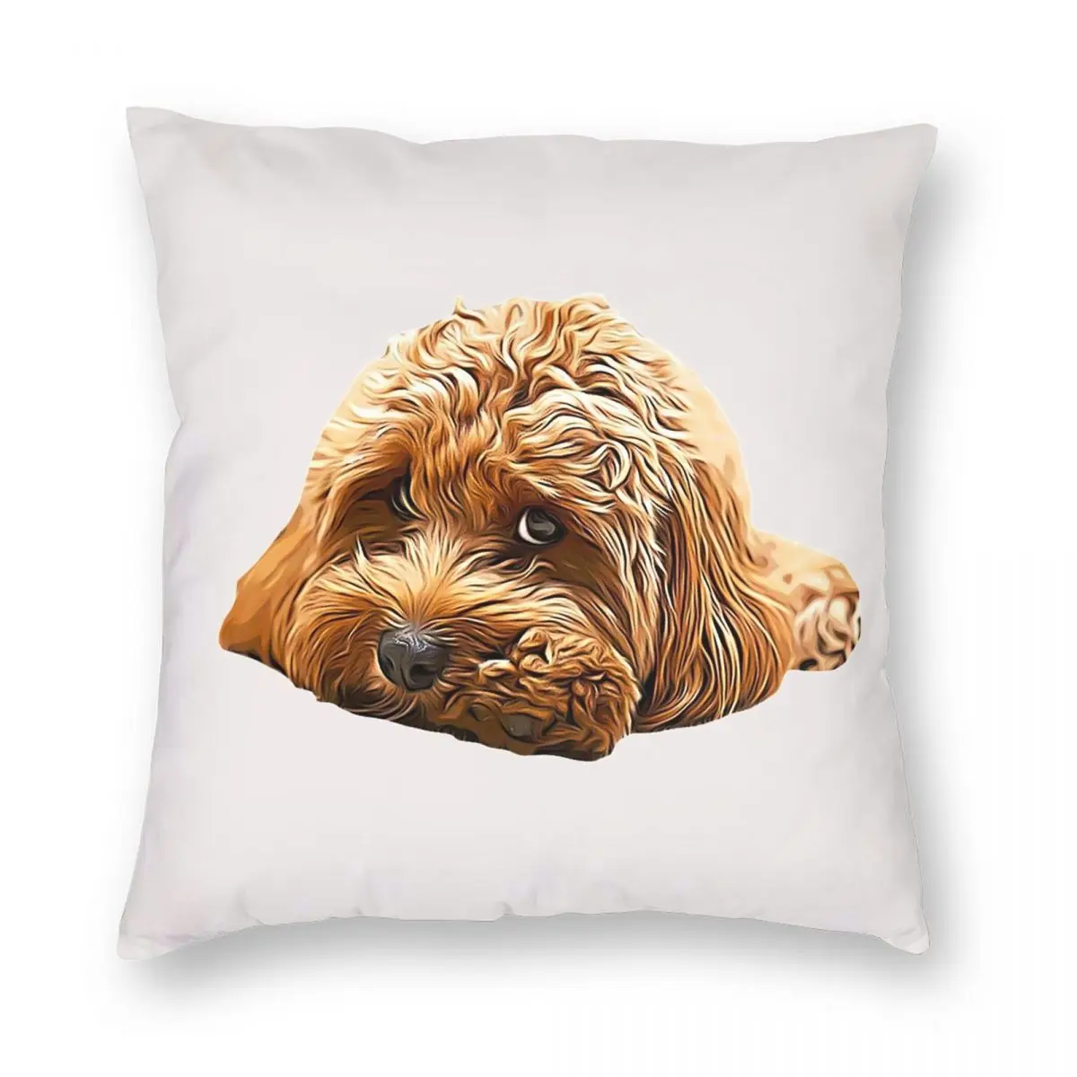 Cavapoo Cavoodle Cockerpoo Puppy Square Pillowcase Polyester Linen Velvet Creative Zip Pillow Case Sofa Seater Cushion Cover