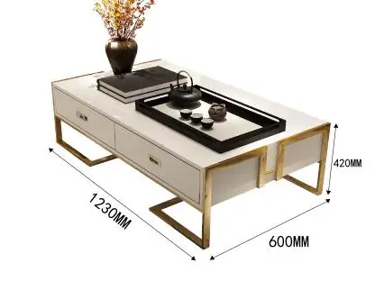 Simple light luxury post-modern coffee table small apartment living room tea table four drawer tempered glass creative TV cabine