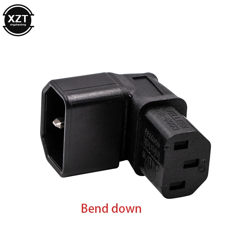 10A 3Pin Iec Connector Down Up 90 Schuine Iec 320 C14 Male Naar C13 Vrouwelijke Power Adapter Ac Plug Voor lcd Led Wall Mount Tv