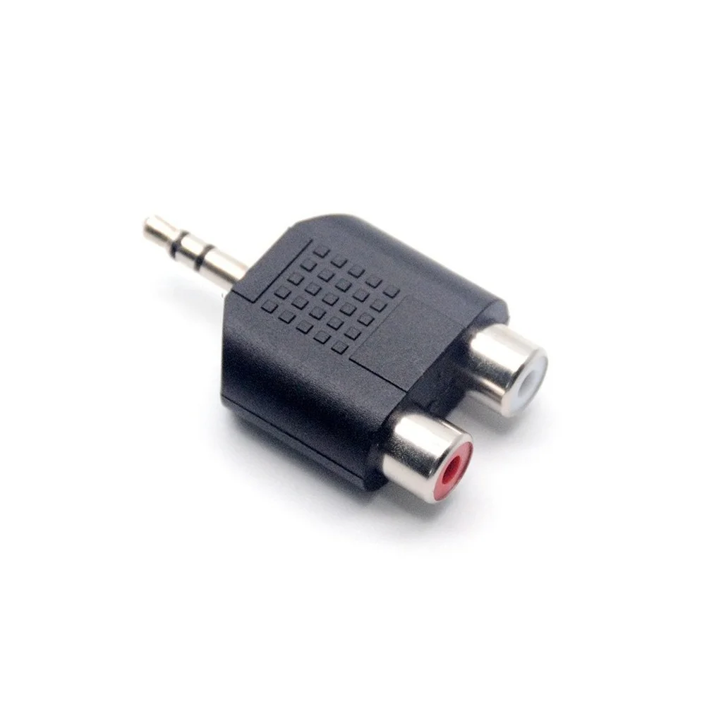 1Pc 3.5Mm Plug Naar 2 Rca Jack Man-vrouw 3.5 Naar Av Audio Connector 2 In 1 stereo Headset Dual Hoofdtelefoon Audio Adapter