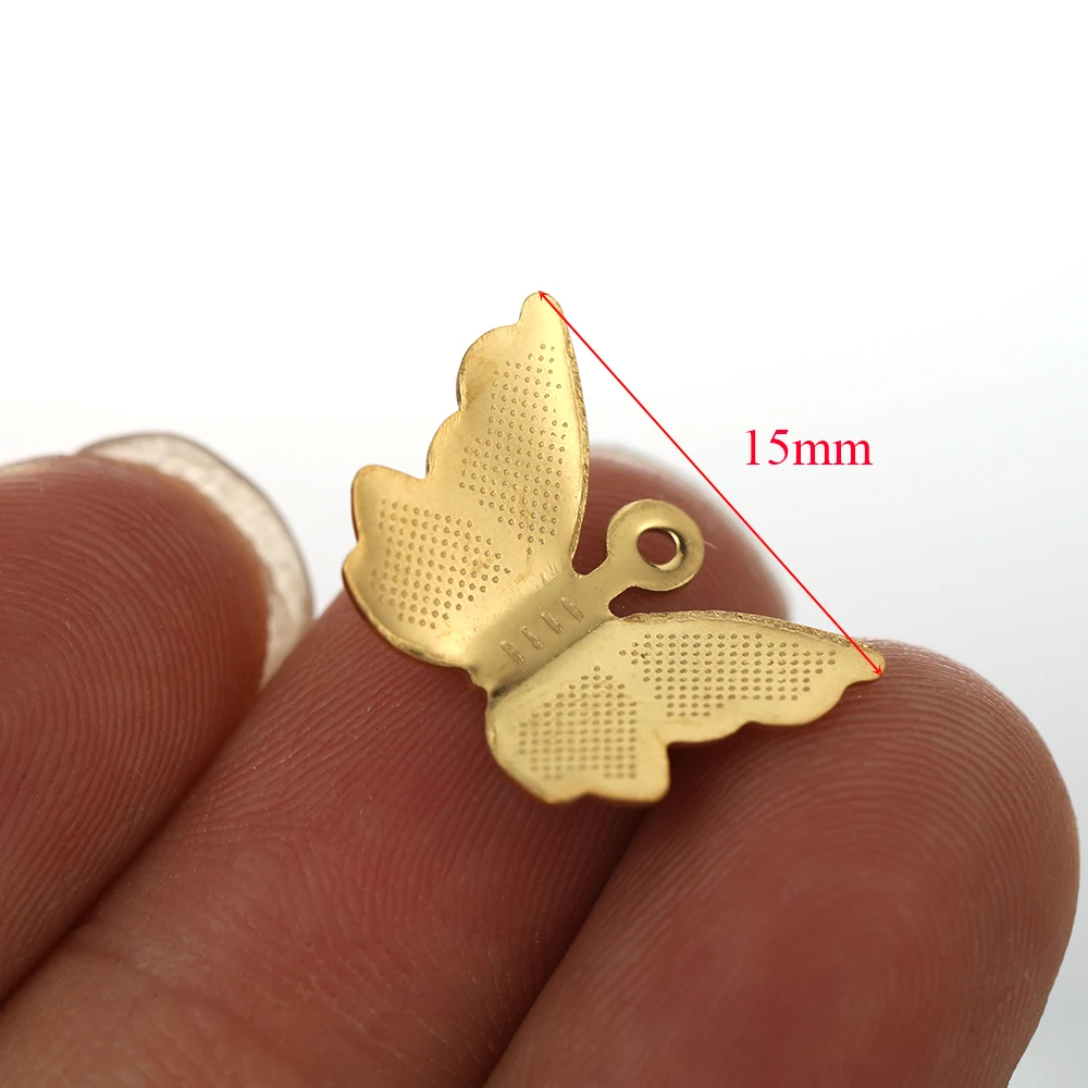 20 Stück Edelstahl-Schmetterlingsanhänger für DIY-Schmuckherstellung, Halsketten-Komponenten, handgefertigte Armband-Accessoires – Detail 3