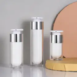 15/30/50ml Pearl White Acrylic Airless Jar Round Empty Refillable Bottles Cosmetic Bottle Cream Lotion Jar Pump Bottle