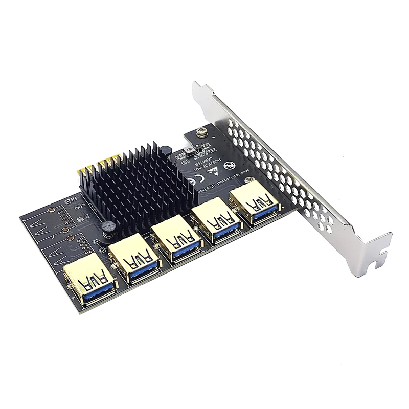 PCI Express Multiplier Riser การ์ด PCIE 1ถึง5พอร์ต USB 3.0 Hub Express 1X 4X 8X 16X Extender Riser สำหรับการ์ด Miner Mining