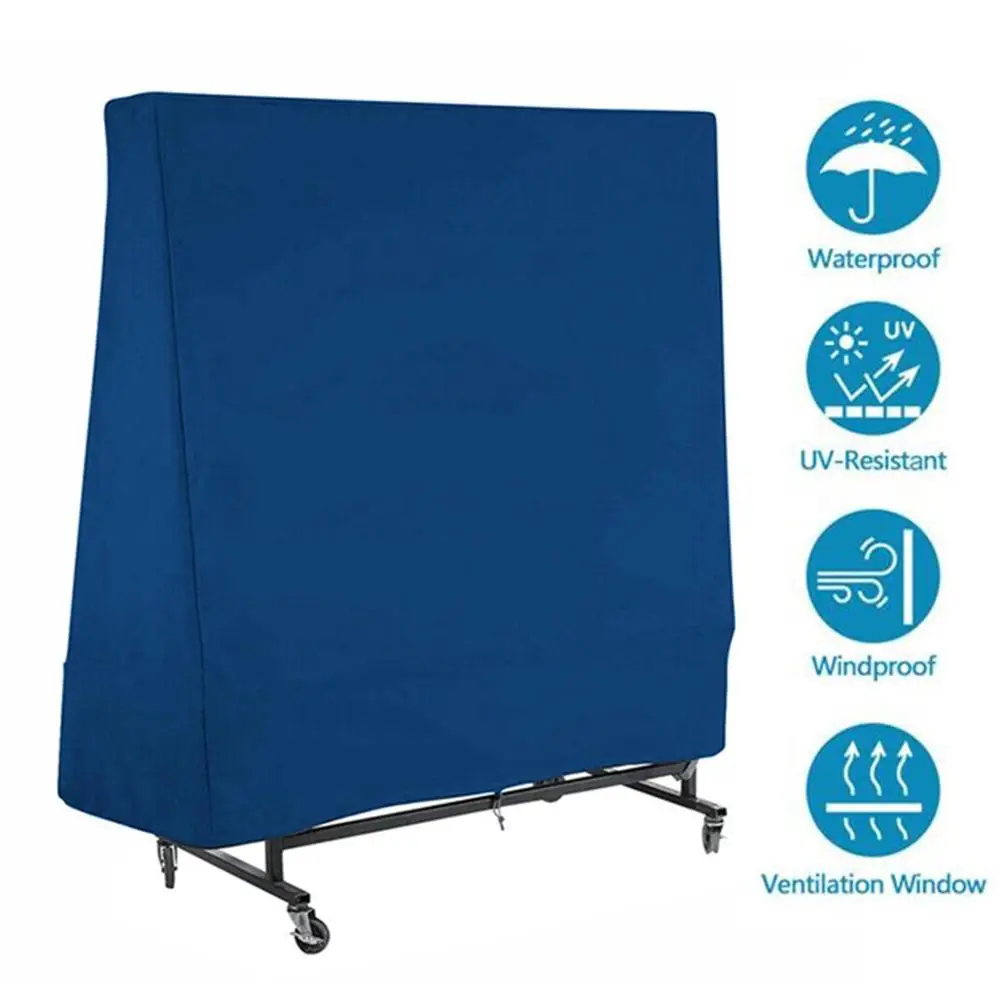 Blue waterproof table tennis table cover tennis cover protection outdoor indoor anti-UV dustproof table tennis cover 160x85x160c