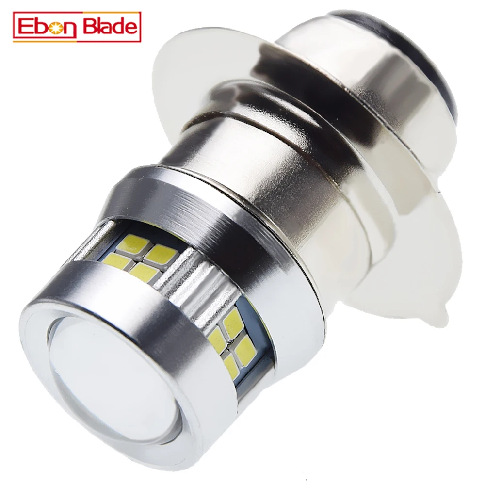 1Pcs P15D P15D-25-1 PX15D T19 H6M LED Motorbike Headlight Bulb Hi-Lo Beam White 6000K Scooter Moped Front Light Lamp 6V 12V DC