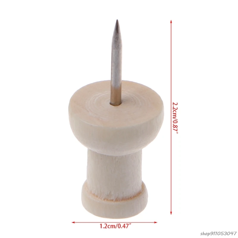 40 Pcs Houten Punaise Creatieve Decoratieve Tekening Push Pins Hout Hoofd Kantoor 21 Groothandel