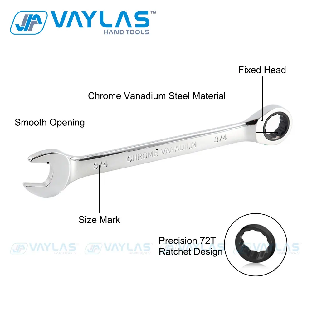 Ratchet Key Wrench Tools Set 7P/20P/22P SAE&Metric Fixed Head 72T Mirror Polish Spanner Tools for Repair
