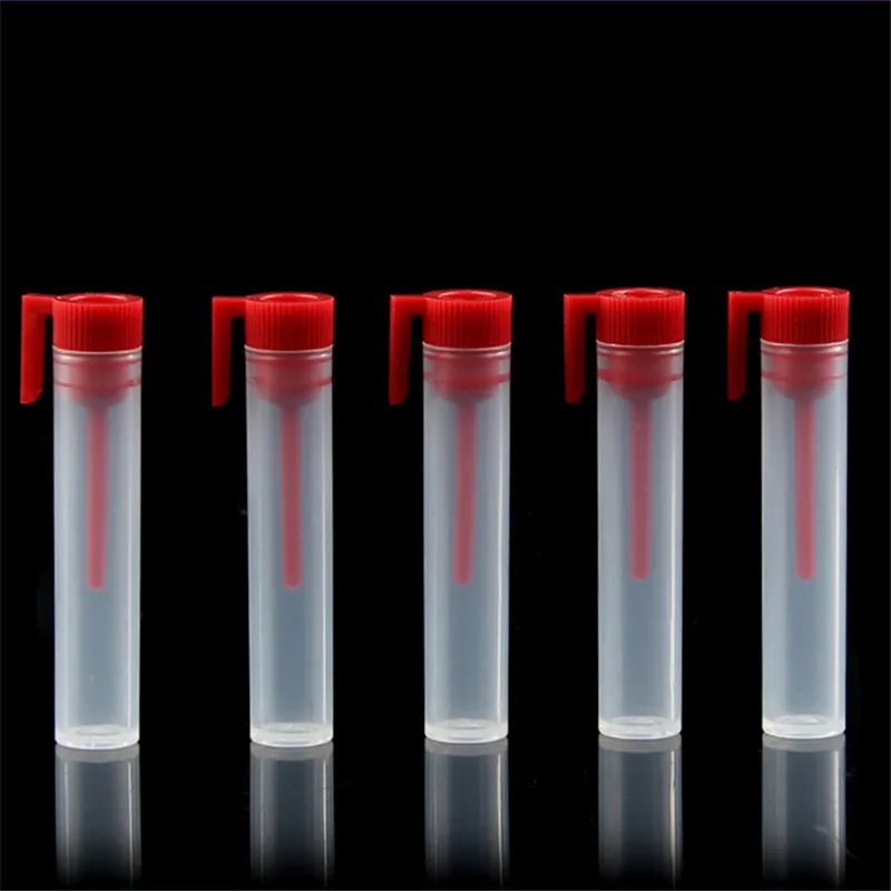 50pcs/lot 2ml mini plastic perfume bottle essential oil sample vials tester trial Perfume bottle with red and balck stopper