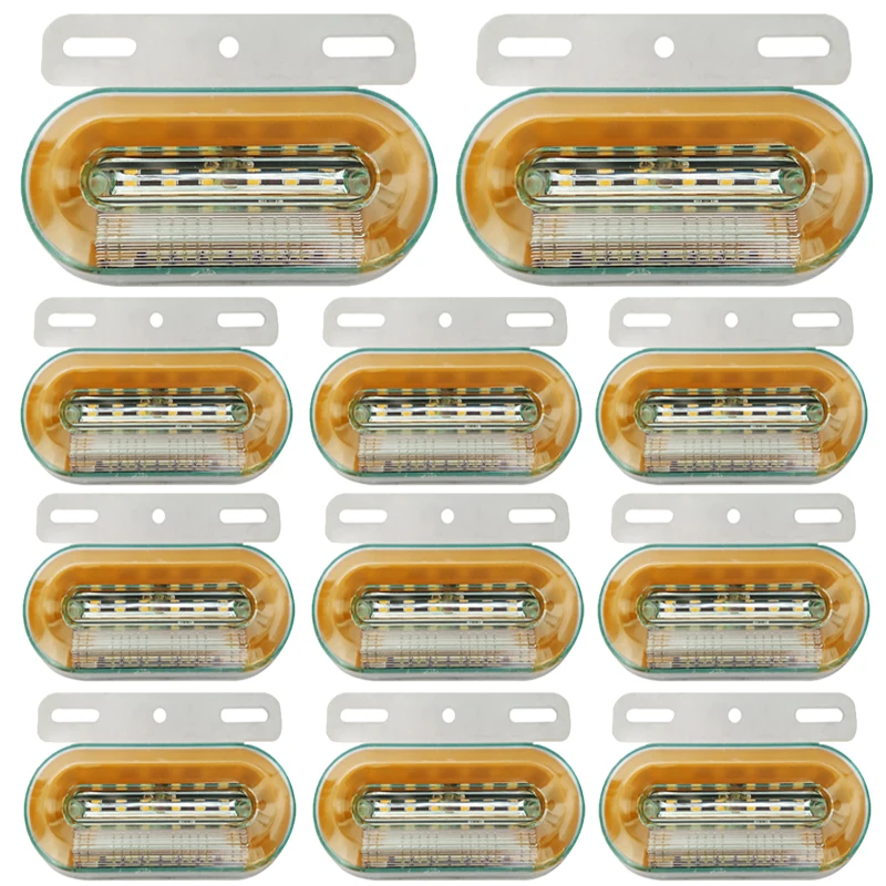 10pcs 24V 12 LED Side Marker Lights Car External Lights Signal Indicator Lamps Warning Tail Light 3 Modes Trailer Truck Lorry 10pcs 24v car truck side marker lights signal indicator lamp warning tail light 3 modes trailer lorry scania truck accessories