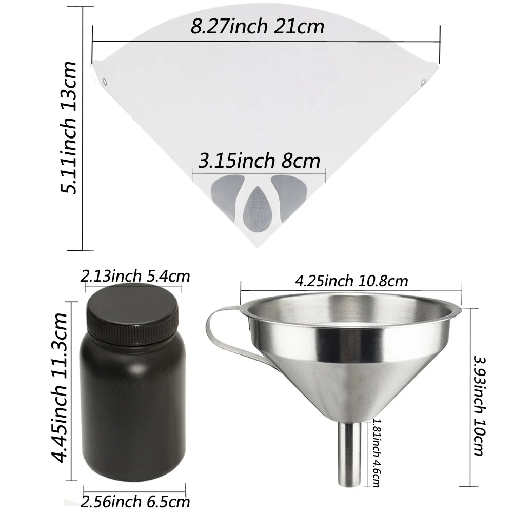 52PCS 3D Printer Resin Filter Funnel Durable Stainless Steel Disposable Paper Strainer Resin Empty Bottle SLA/DLP