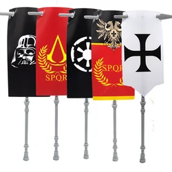 MOC Building Blocks Medieval Accessories Roman Army Soldiers  Battle Flag Kids Toys Gifts