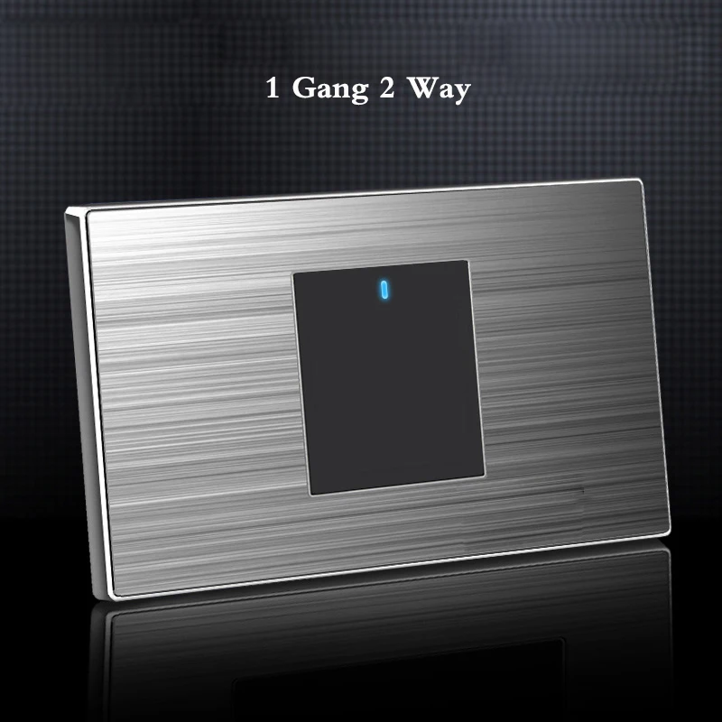 5 6 7 8 Gang 2 Way Household Switch Socket type 86 wall with led brushed stainless steel mirror Reset switches